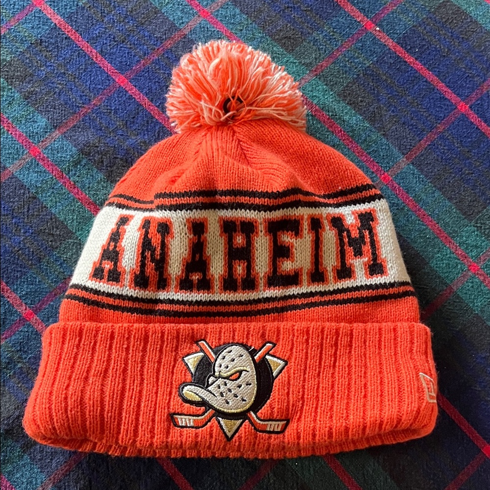 Never worn NHL brand Anaheim Ducks beanie